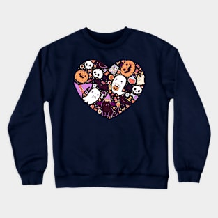 Cute halloween heart shape Crewneck Sweatshirt